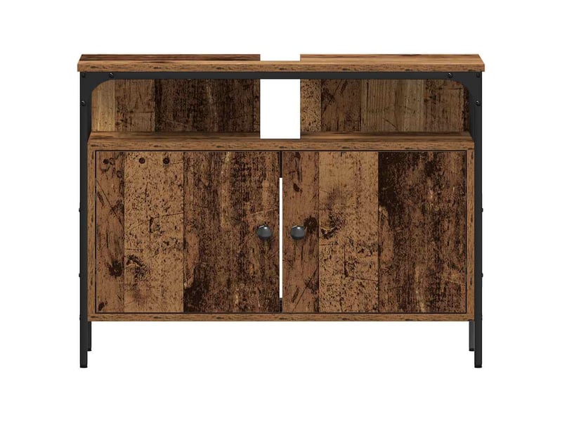 Ensemble de mobilier de salle de bain 4 pc bois ancien cf64494 - Conforama E