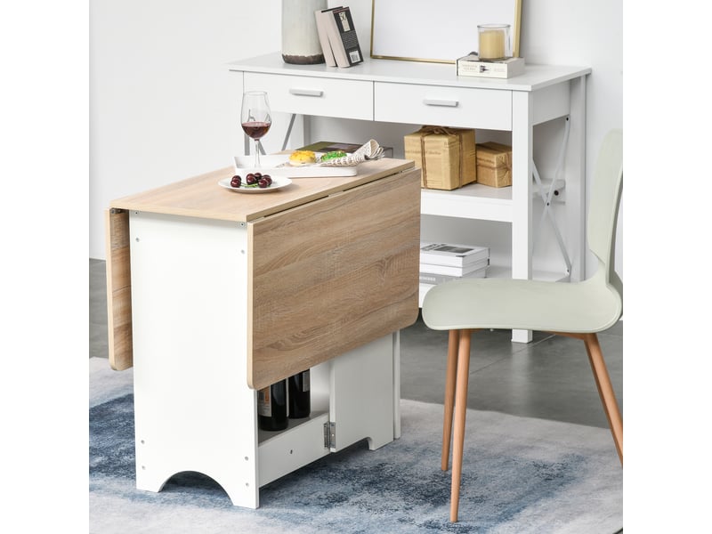  Console à abattants avec étagère, table basse pliante  - Conforama D