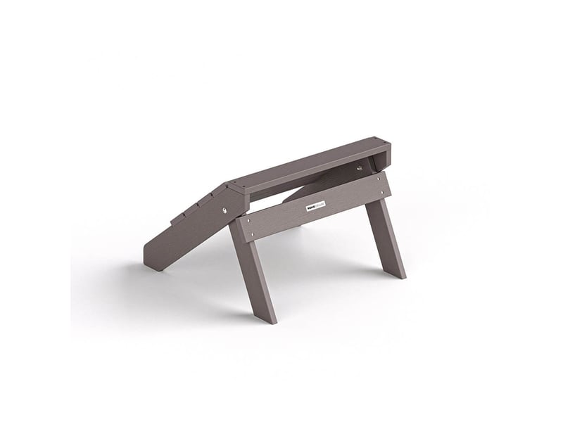  Home deluxe chaise de jardin farea – gris | chaise d'extérieur confortable avec tabouret en plastique hdpe pour terrasse et jardin  - Conforama E