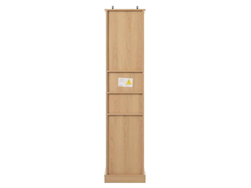  Colonne de salle de bain 40 x 30 x 172 cm – naturel – 3 tiroirs, 1 placard, 2 niches, étagère réglable  - Conforama D