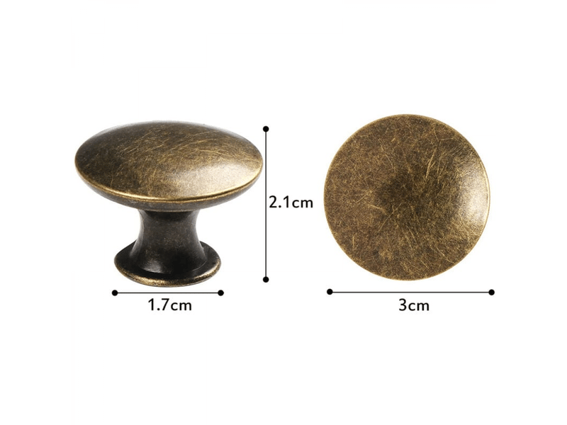  Lot de 10 boutons de porte et de tiroir de 30 mm, style vintage, bronze, poignées et boutons pour meubles de cuisine  - Conforama B
