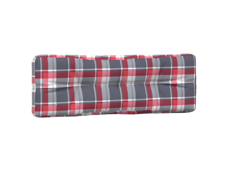  Lot de 2 coussins de palette, coussins de canapé motif à carreaux rouge tissu cf59553  - Conforama E