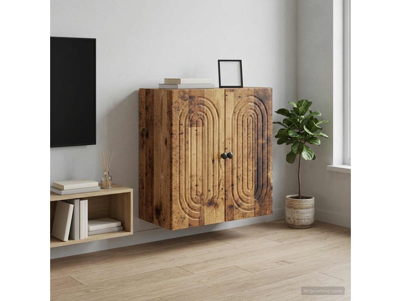  Armoire murale salon, meuble de rangement bois ancien 59x31x60cm bois d'ingénierie shl7204  - Conforama B