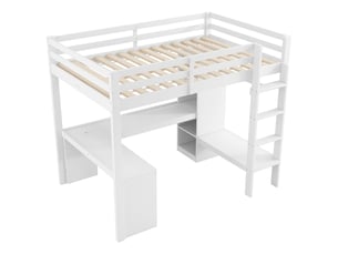 Lit mezzanine 140x200 cm coloris blanc