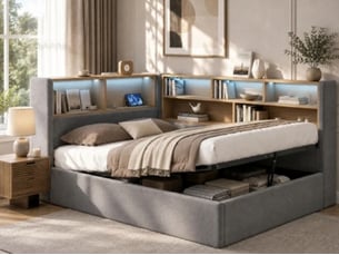 Lit banquette 140x190 cm <strong>SEYAKANY</strong> <strong></strong> coloris gris