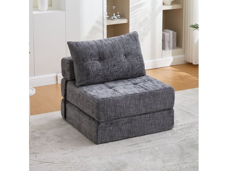  Canapé-lit pliant modenvie en chenille gris 79 x 79 x 57 cm  - Conforama B