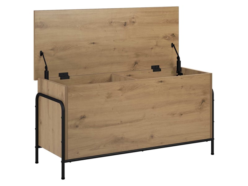 Boîte de rangement, coffre de rangement chêne artisanal 80x40x49,5 cm shl77215 - Conforama C