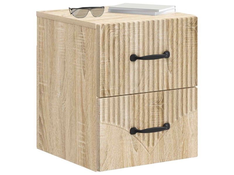  Table de chevet - cabinet de chevet - table de nuit mural chêne sonoma 34,5 x 33 x 40 cm  - Conforama B
