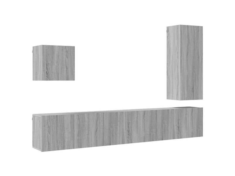  Meuble tv - unités murales tv 5 pcs sonoma gris bois d'ingénierie  - Conforama A