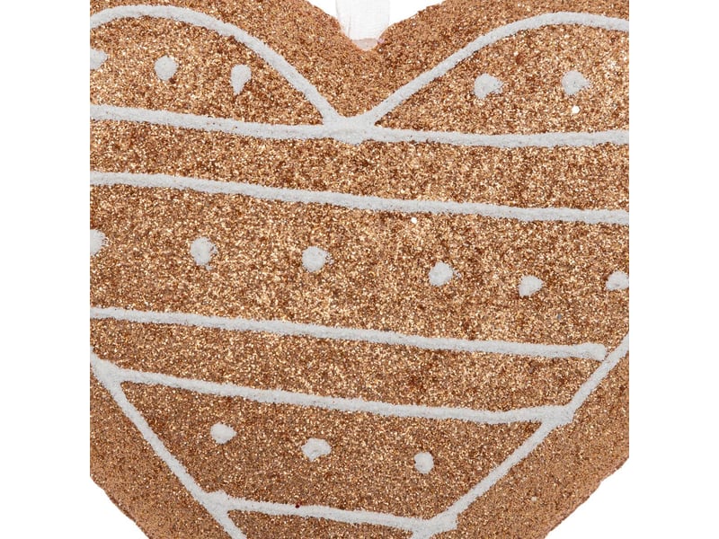  Sujet cœur cookie paillettes polystyrène h.13cm marron  - Conforama B