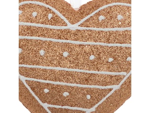 Sujet cœur cookie paillettes polystyrène h.13cm marron