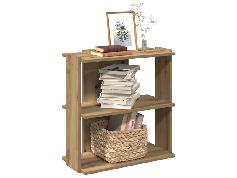  Bibliothèque à 3 niveaux, armoire à livres chêne artisanal 60x30x60 cm  - Conforama B