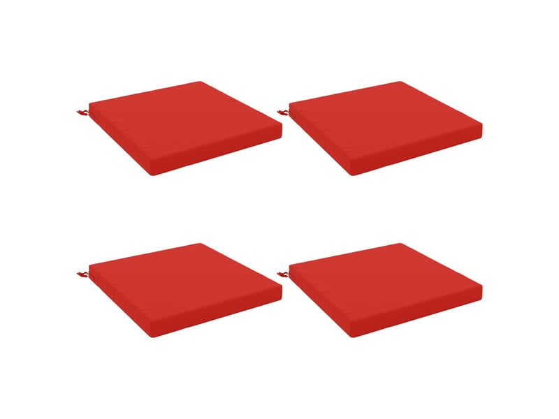  Lot de 4 coussins de siège, coussins d'assise soest 100 % polyester rouge cf60516  - Conforama A