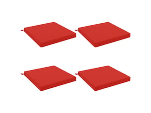 Lot de 4 coussins de siège, coussins d'assise soest 100 % polyester rouge cf60516