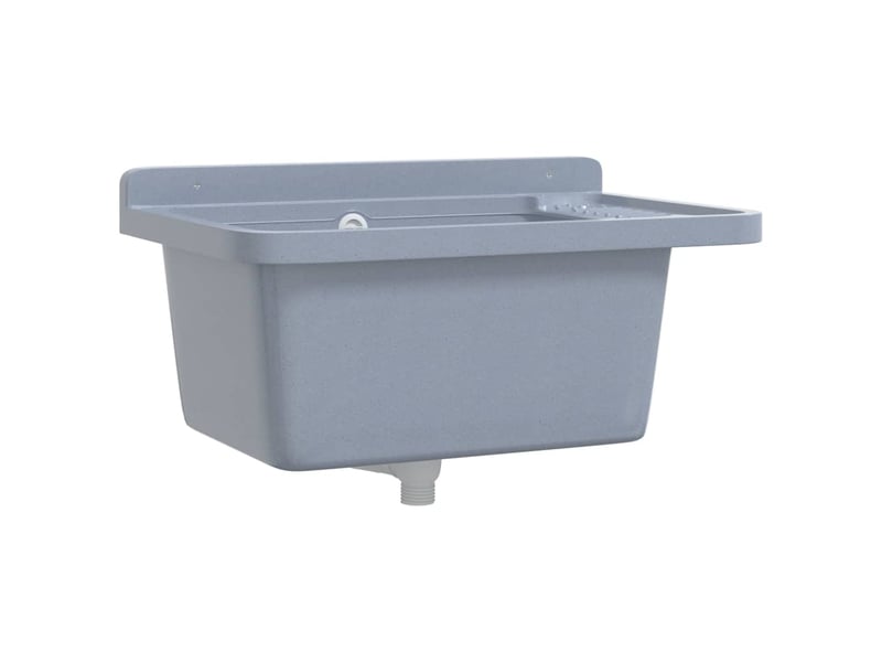  Lavabo pour montage murale gris 60x40x28 cm résine cf65684  - Conforama A