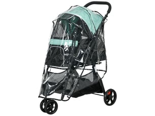 Poussette 80,5x51,5x100 cm pliable métal vert