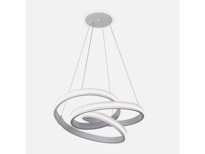  Fabrilamp free, suspension, moderne, led, 161 w, 13416 lm, 3000-4000-6000 k, blanc, 50-125.5 x 55 x 55 cm 250092001 - Conforama C