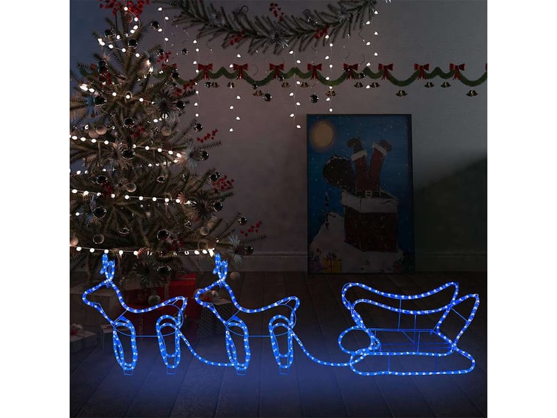  Décoration de noël d'extérieur renne et traîneau 576 led  - Conforama B