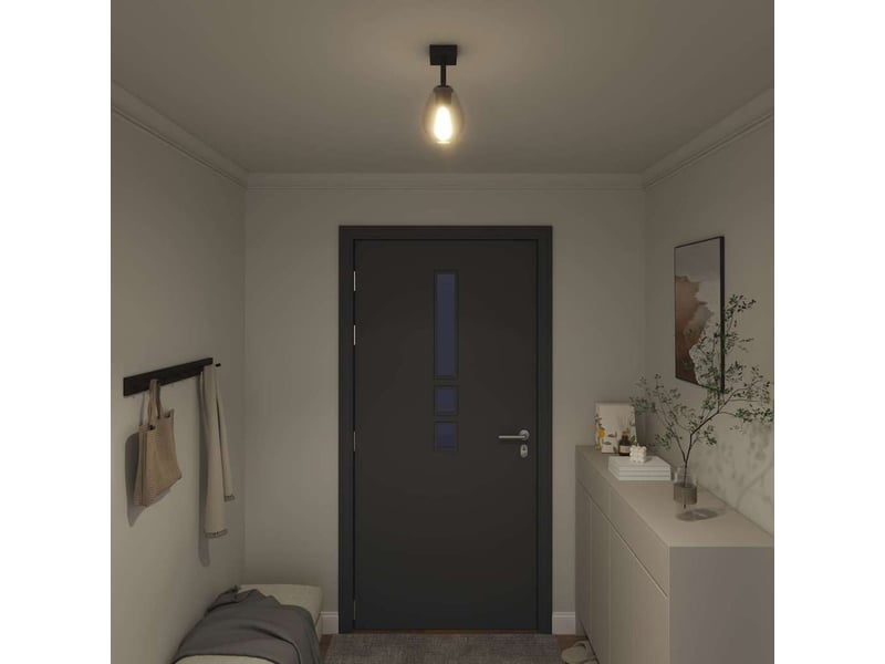  Spot de plafond noir 13x13x26 cm verre et métal  - Conforama D
