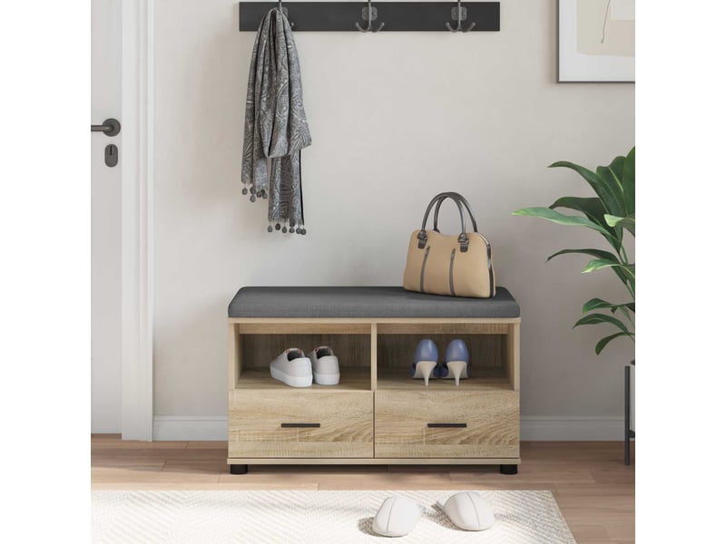 Banc d'entrée, banc interieur chêne sonoma 80x38x46 cm  - Conforama D