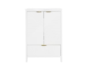 Meuble sous-vasque avec vasque en céramique 2 portes 1 tiroir blanc 61x47x87 cm