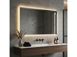 Miroir de salle de bain led 50x70 cm avec cadre en aluminium, rétroéclairé, anti-buée, 3 couleurs