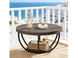 Table basse rond(e) coloris gris <strong>MIVRAY </strong> <strong></strong> - 80 cmx80 cm