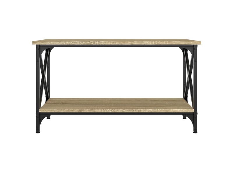  Table basse | table de salon chêne sonoma 80x45x45 cm bois d'ingénierie et fer  - Conforama D