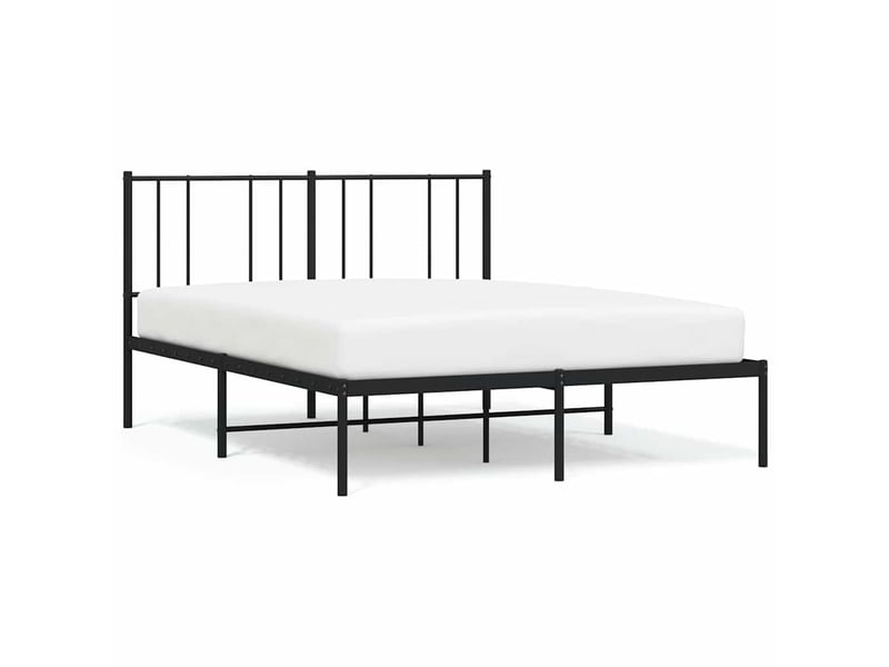  Lit double- lit adulte -  cadre de lit métal sans matelas avec tête de lit noir 150x200cm  - Conforama A