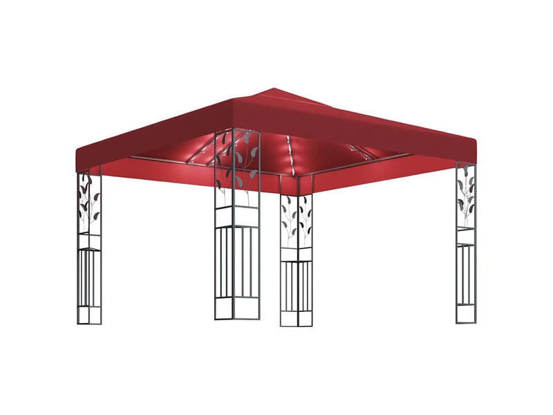  Tonnelle avec guirlande lumineuse à led 3x3 m bordeaux cf62465  - Conforama A