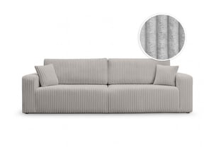 Canapé droit fixe LOUNGITUDE ALYA 3 places Velours gris avec coffre de rangement