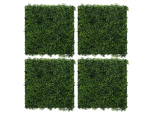 Ecd germany mur végétal artificiel réaliste classic buxus, 50x50 cm vert 1 m², feuillage décoratif dense haie synthétique clôture fausse plante brise-vue avec protection uv pour intérieur extérieur