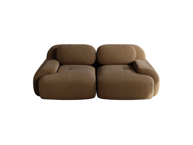  Canapé 2 places 208x103x70 cm modulaire en corduroy coloris marron  - Conforama A
