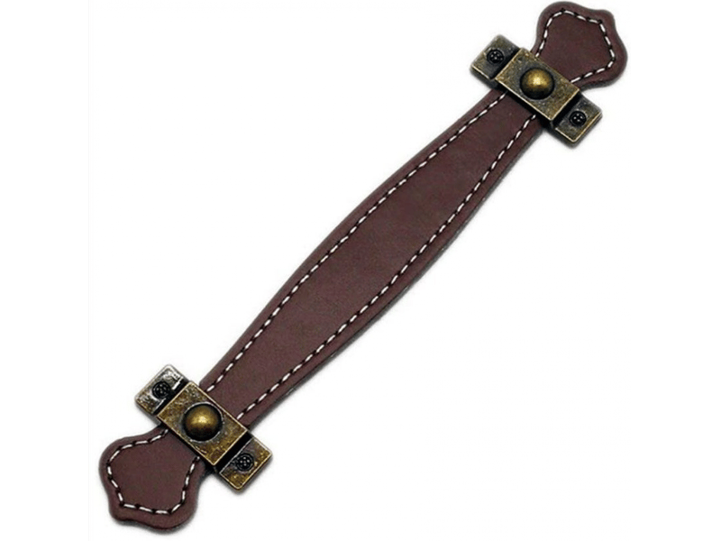  6 poignées en cuir pour tiroirs, 128 mm, style vintage, pour valises et armoires, couleur marron  - Conforama B