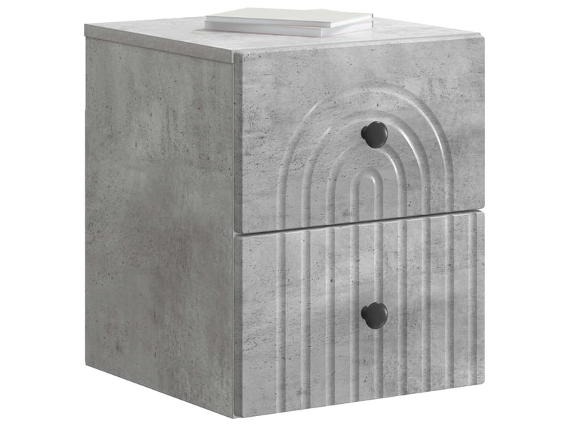  Table de chevet - cabinet de chevet - table de nuit mural gris béton 33 x 34,5 x 40 cm  - Conforama B