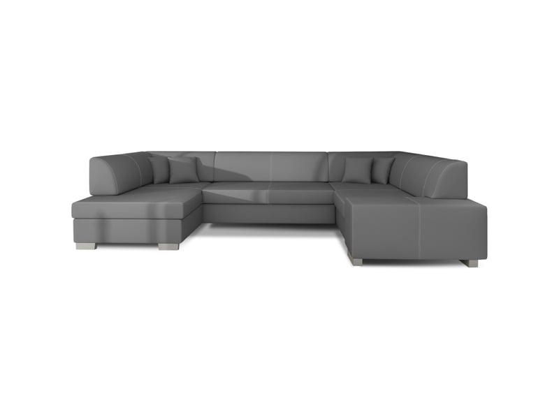 Canapé panoramique en u gris convertible 6 places havane couchage 125x280cm - Conforama A