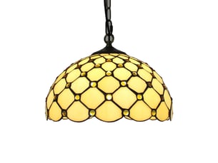 Lustre suspendu vintage en vitrail fait main – hauteur réglable, douille e27, pour salon, chambre et salle à manger-style 3