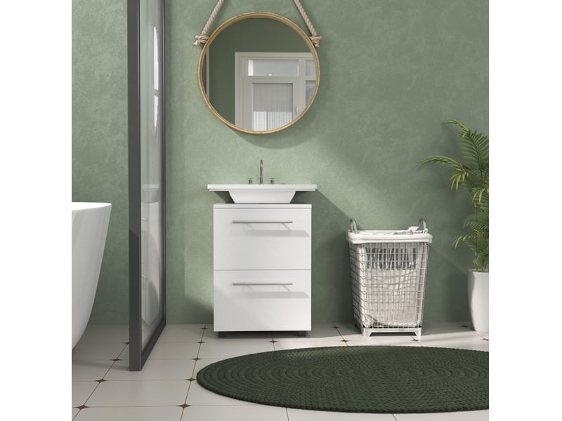  Meuble de salle de bain sous vasque blanc  - Conforama C