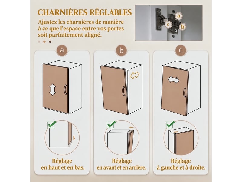  Armoire de cuisine avec étagères ouvertes, blanc et chêne, 100 x 40 x 180 cm  - Conforama D