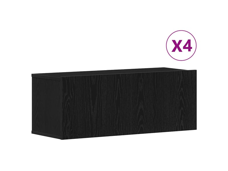  Ensemble meuble tv - banc tv - meuble de rangement 4 pcs chêne noir bois d'ingénierie  - Conforama C