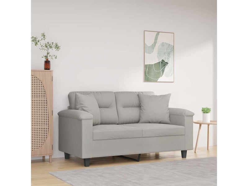  Lot de 2 coussins décoratifs gris clair tissu microfibre cf60867  - Conforama B