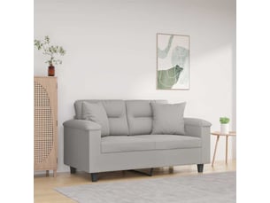 Lot de 2 coussins décoratifs gris clair tissu microfibre cf60867
