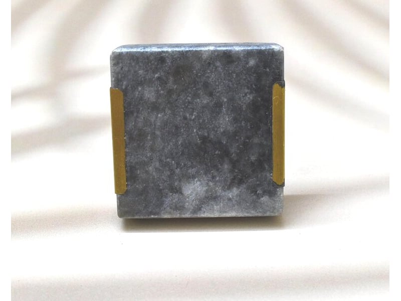  Tirateur carré en marbre et bronze gris, poignée décorative moderne pour meubles et tiroirs  - Conforama E
