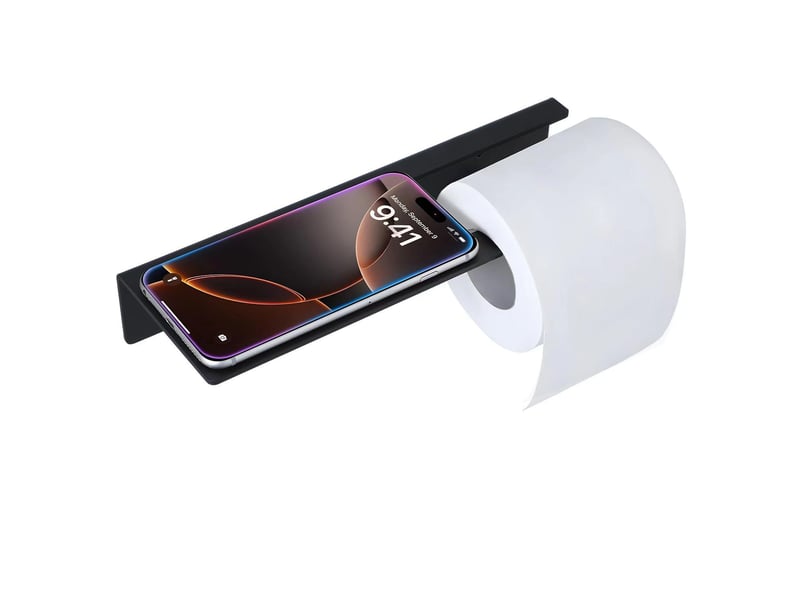  Porte papier toilette sans percer support papier toilette salle de bain mural auto adhésif  - Conforama D