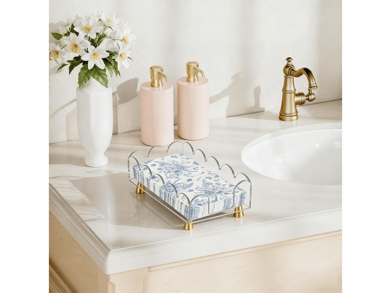  Porte serviette de table acrylique transparent, 22 x 13 x 6 cm serviettes papier holder, rangement pour serviette cocktail  - Conforama E