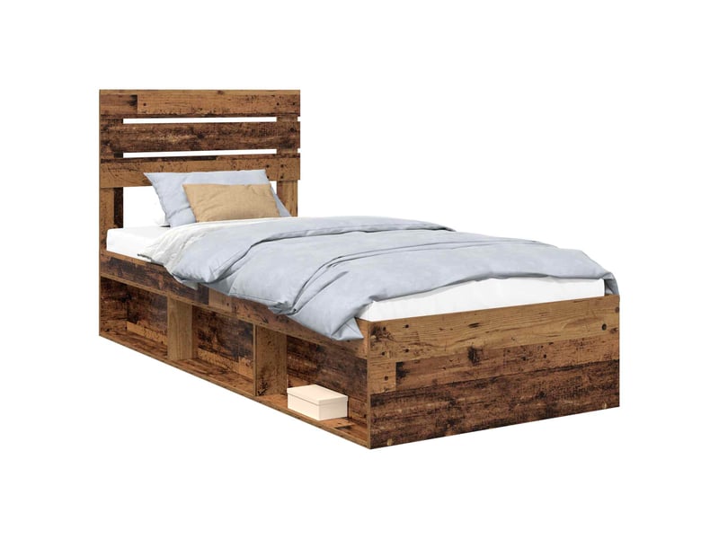 Lit simple- lit adulte - cadre de lit bois ancien 100 x 200 cm pin massif - Conforama A
