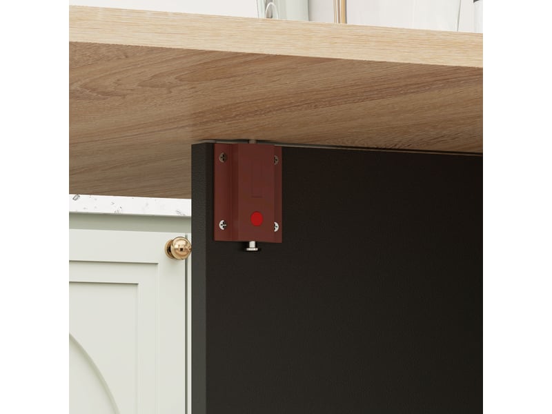  Table pliante mobile 2 étagères intégrées noir aspect chêne clair  - Conforama E