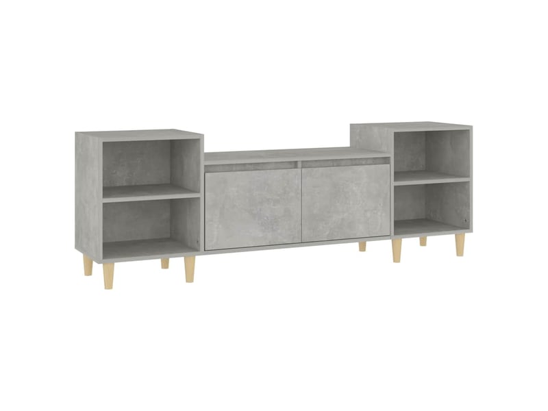  Meuble tv - banc tv - meuble de rangement gris béton 160x35x55 cm bois d'ingénierie  - Conforama A