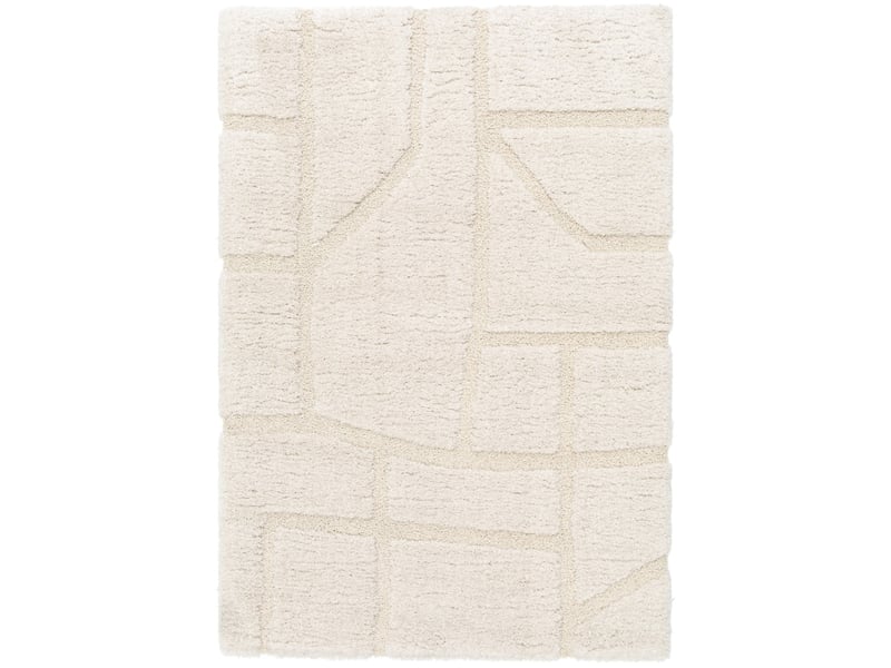  Tapis shaggy doux à relief graphique crème 160x230  - Conforama B
