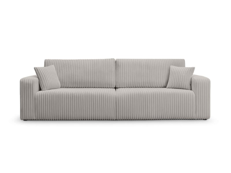  Canapé droit 3 places alya convertible en velours côtelé épais - gris clair ALYA - Conforama E